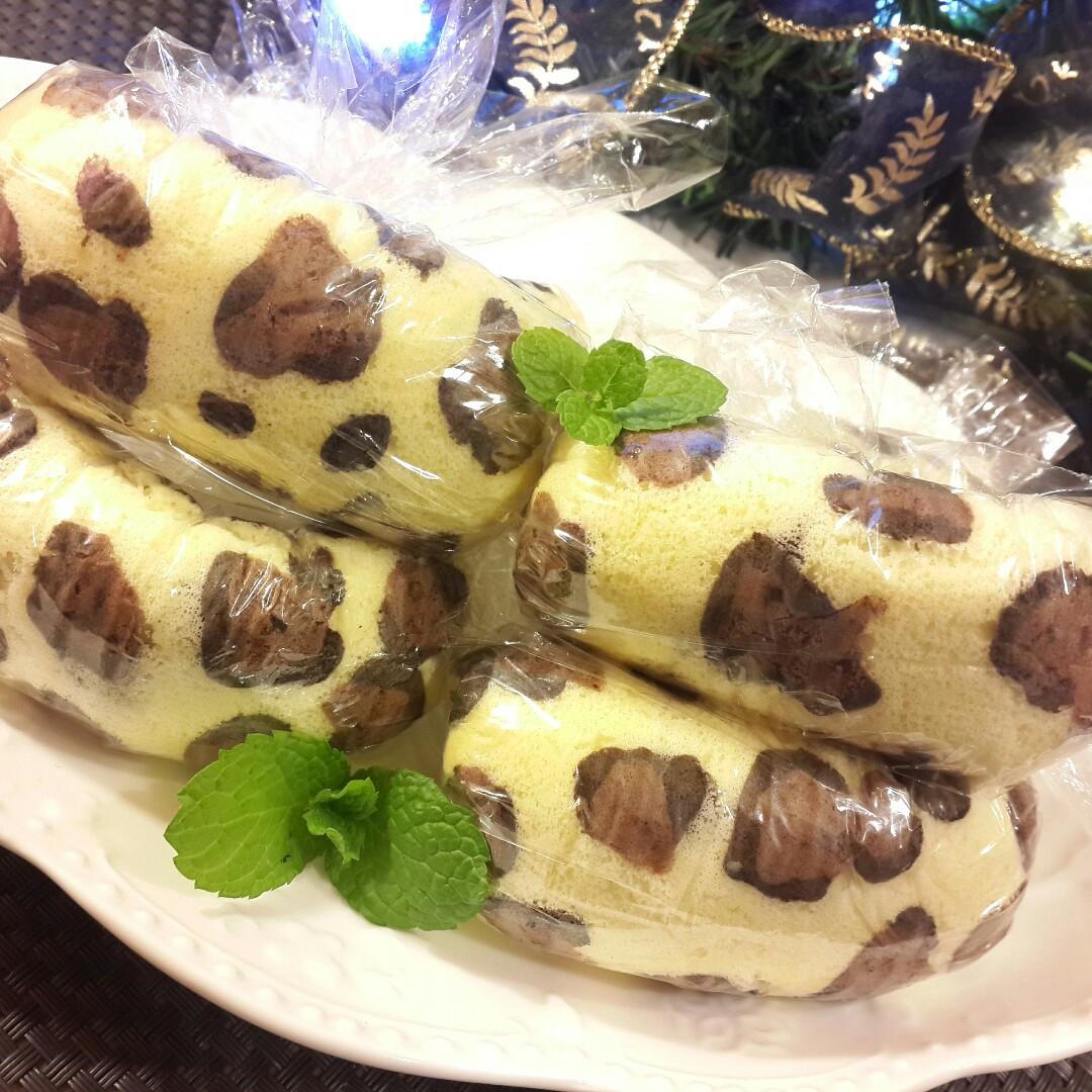 自製(豹紋)東京香蕉蛋糕 ♥巧克力香蕉卡士達餡♥ : 安妮 一起做