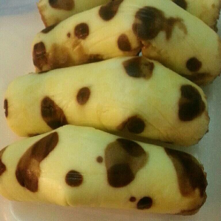 自製(豹紋)東京香蕉蛋糕 ♥巧克力香蕉卡士達餡♥ : 肥妞 一起做