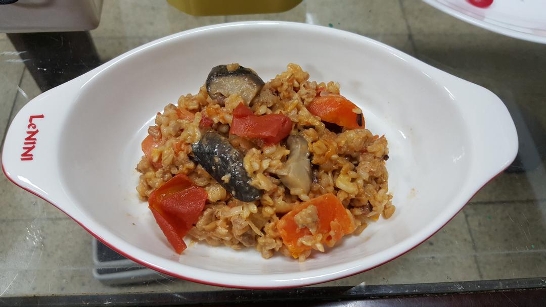 蕃茄豬肉菇菇燉飯【副食品10M】 : Sindorei Lin 跟著做