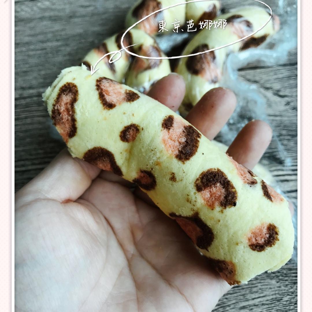 自製(豹紋)東京香蕉蛋糕 ♥巧克力香蕉卡士達餡♥ : popo豆豆2 跟著做