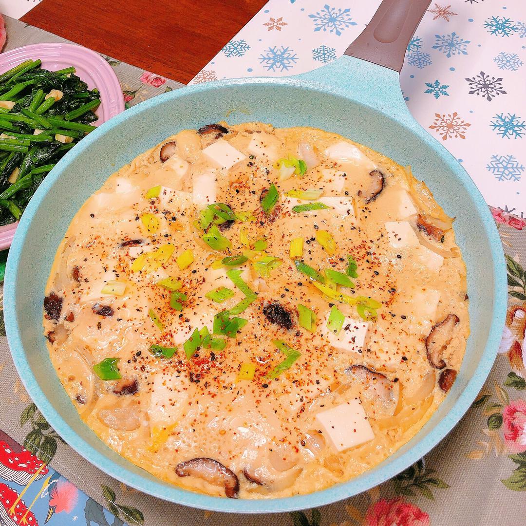 日式滑蛋豆腐(銅板料理+蛋奶素) : Gina Wei 一起做