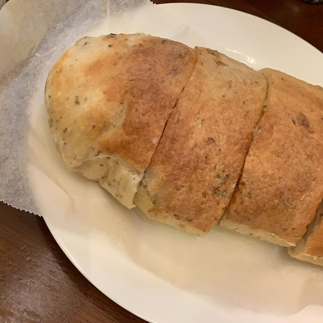 義式香料鹹麵包（免揉無糖無油低溫發酵麵團 : Ria 一起做
