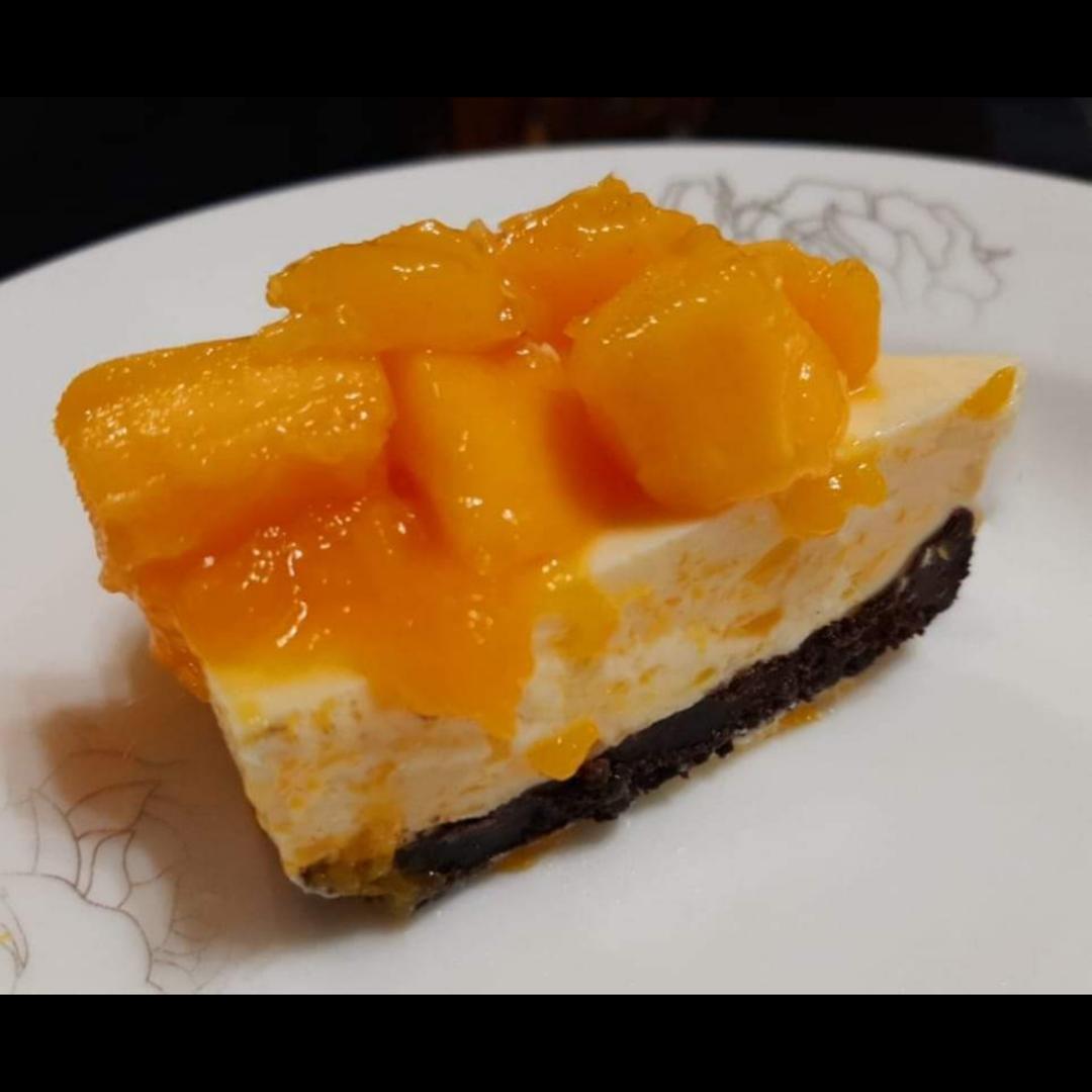 芒果生乳酪蛋糕【影片】無鮮奶油免烤箱 : 小湛 一起做