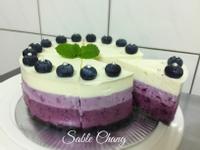 漸層～藍莓乳酪蛋糕（免烤）
