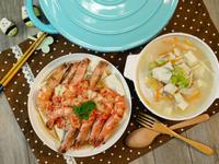 鯛魚豆腐羹+蒜蓉蒸蝦(一鍋兩菜)