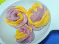 紫地瓜南瓜雙色玫瑰饅頭