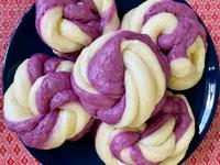 紫薯純鮮奶雙色花捲(低糖）