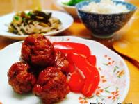 糖醋肉丸+ 牛蒡味增菇+ 青菜