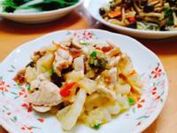 皮蛋苦瓜+九層塔菇菇+燙青菜