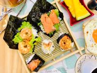 簡單料理～醃醃燻鮭魚壽司/鮮蝦壽司