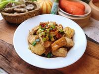 低醣健康料理-山葵鮭魚肚燒豆腐